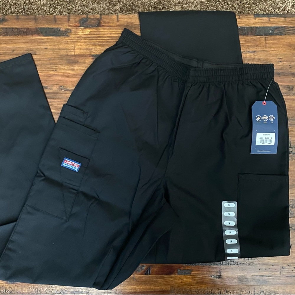 Cherokee Workwear Traditional Scrub Pants in Black Size Small